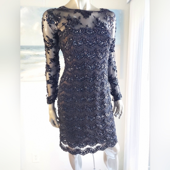 *$5,700 OSCAR DE LA RENTA GORGEOUS SILK BEAD SEQUIN RUNWAY DRESS US S - Picture 2 of 10